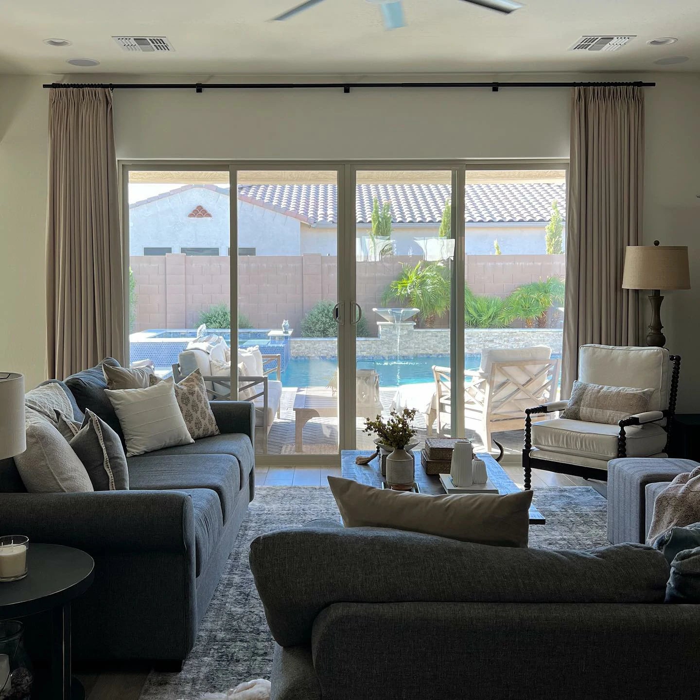 Birkin Cashmere Pinch Pleated Curtain