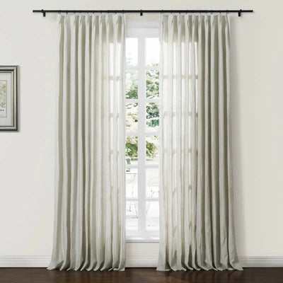 Doris 100% Linen Curtain Pleated