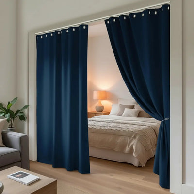 Atlanta Room Divider Blackout Curtain with Ceiling Track Kit- -TWOPAGES