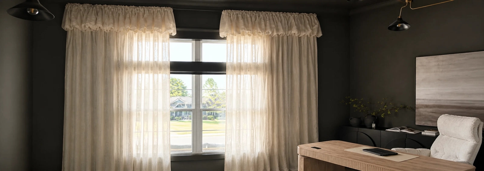 Patti Premium 100% Belgian Linen Ruffle Top Curtain-TWOPAGES