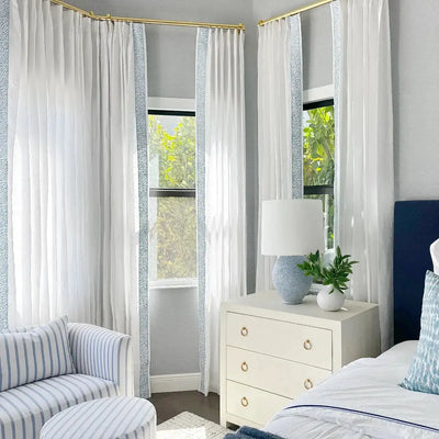 Custom Curtains with Trim Border(Sold per Pair) -TWOPAGES