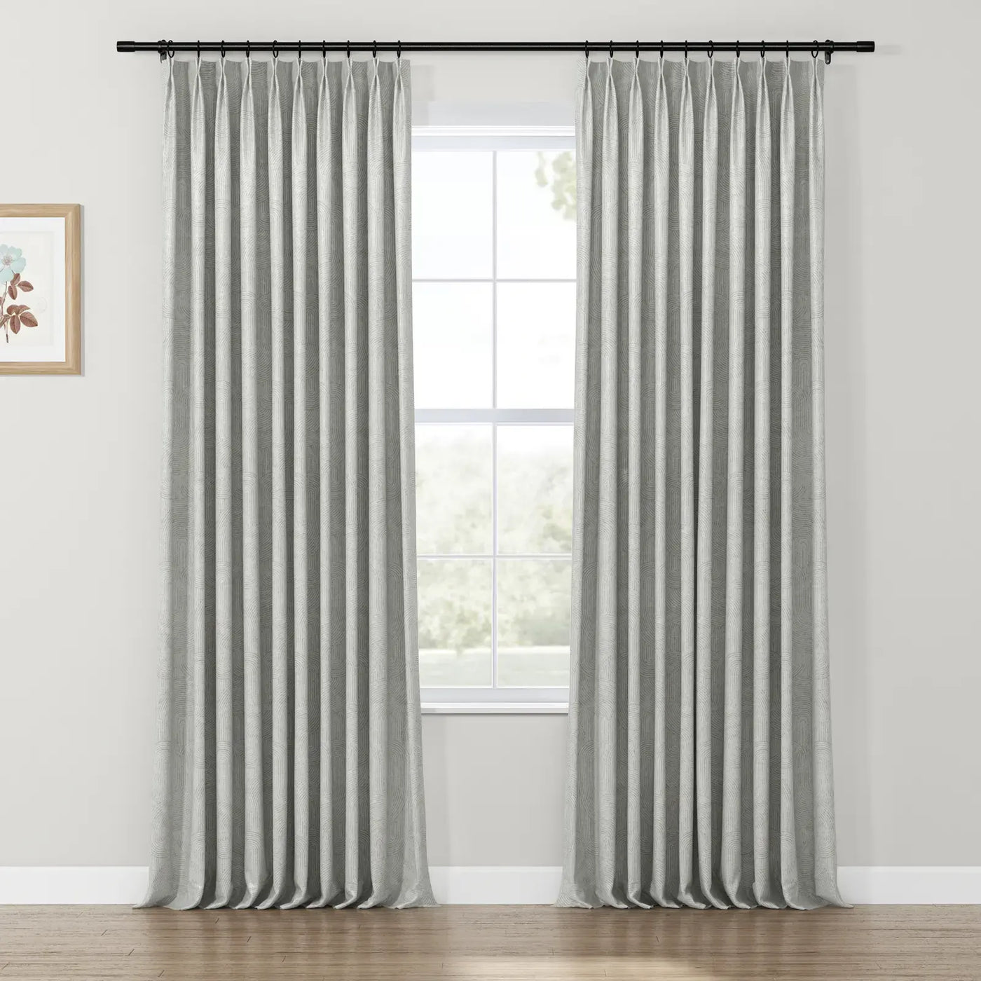 Lydia Semicircle Jacquard Curtain Pleated TWOPAGES