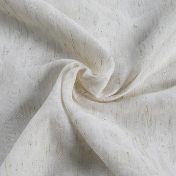 Freya Linen Semi Sheer Jacquard Curtains Pleated TWOPAGES