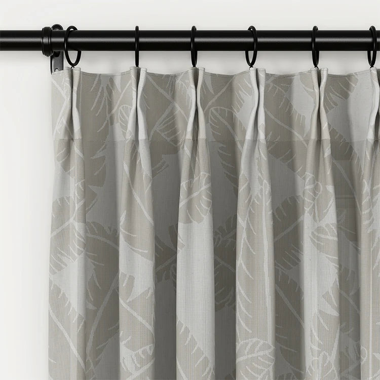 Freya Linen Semi Sheer Jacquard Curtains Pleated TWOPAGES
