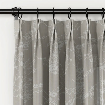 Freya Linen Semi Sheer Jacquard Curtains Pleated TWOPAGES