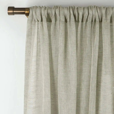 TWOPAGES Joy 100% European Flax Linen Sheer Curtain Soft Top- -TWOPAGES