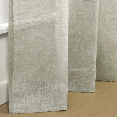 TWOPAGES Joy 100% European Flax Linen Sheer Curtain Soft Top- -TWOPAGES
