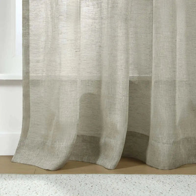TWOPAGES Joy 100% European Flax Linen Sheer Curtain Soft Top- -TWOPAGES