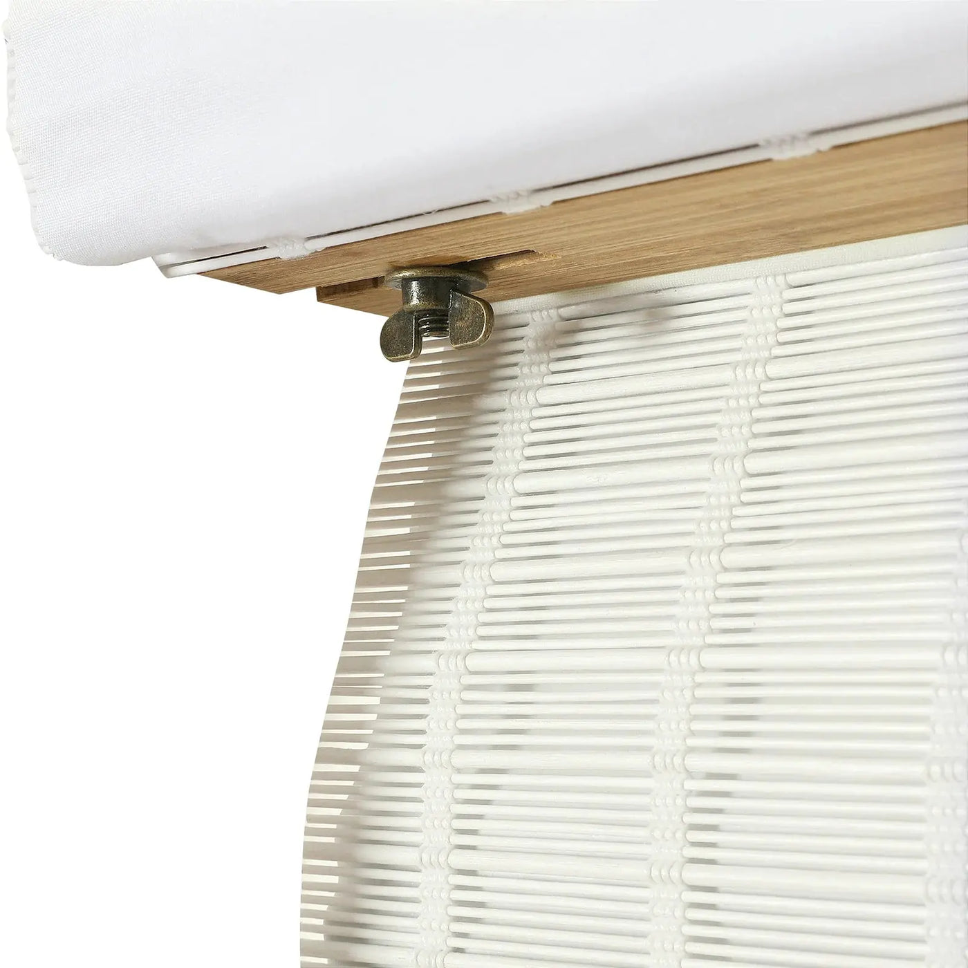 Sybil Bamboo Roman Shade - Beige White TWOPAGES CURTAINS