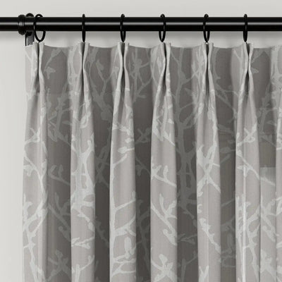Freya Linen Semi Sheer Jacquard Curtains Pleated -TWOPAGES