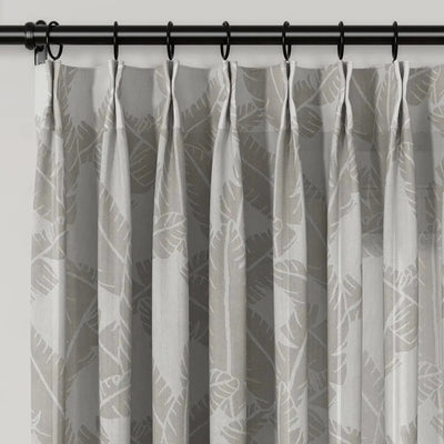 Freya Linen Semi Sheer Jacquard Curtains Pleated -TWOPAGES