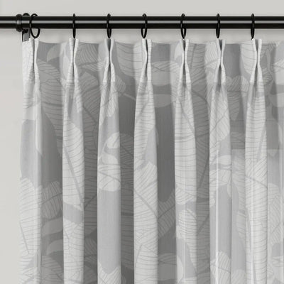 Freya Linen Semi Sheer Jacquard Curtains Pleated -TWOPAGES