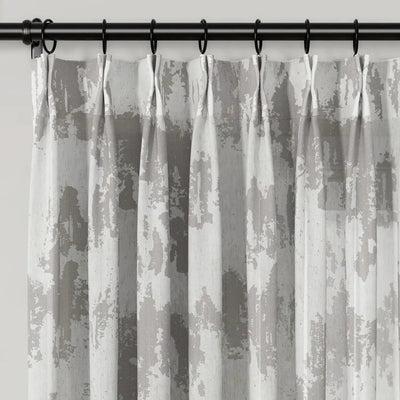 Freya Linen Semi Sheer Jacquard Curtains Pleated -TWOPAGES