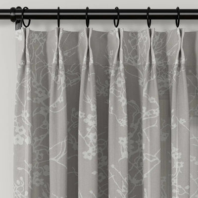 Freya Linen Semi Sheer Jacquard Curtains Pleated -TWOPAGES