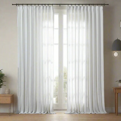 Sarai Textured Metallic Cotton Blend Curtain Pleated -TWOPAGES