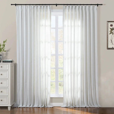 Sarai Textured Metallic Cotton Blend Curtain Pleated -TWOPAGES