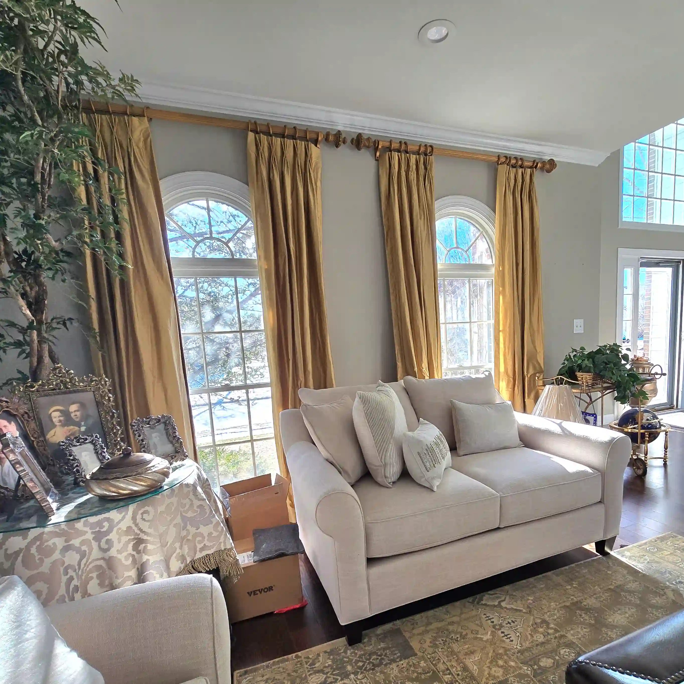 Selman Antique Triple Pleated Dupioni Silk Drapery