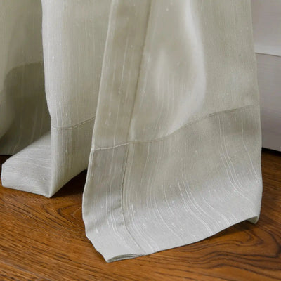 Florida Embossed White Semi Sheer Curtain Pleated -TWOPAGES