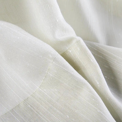 Florida Embossed White Semi Sheer Curtain Pleated -TWOPAGES
