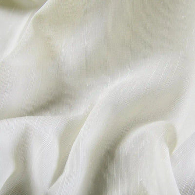 Florida Embossed White Semi Sheer Curtain Soft Top -TWOPAGES