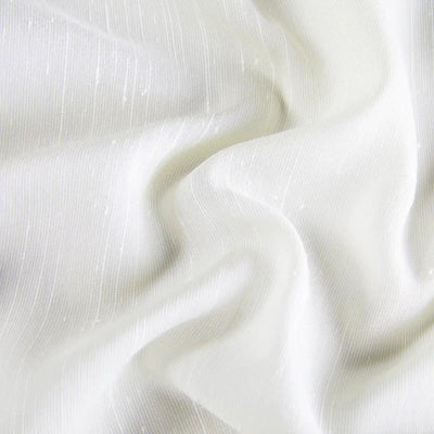 Florida Embossed White Semi Sheer Curtain Pleated -TWOPAGES