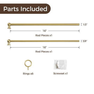 Milo Cafe Curtain Rods with Rings - TWOPAGES