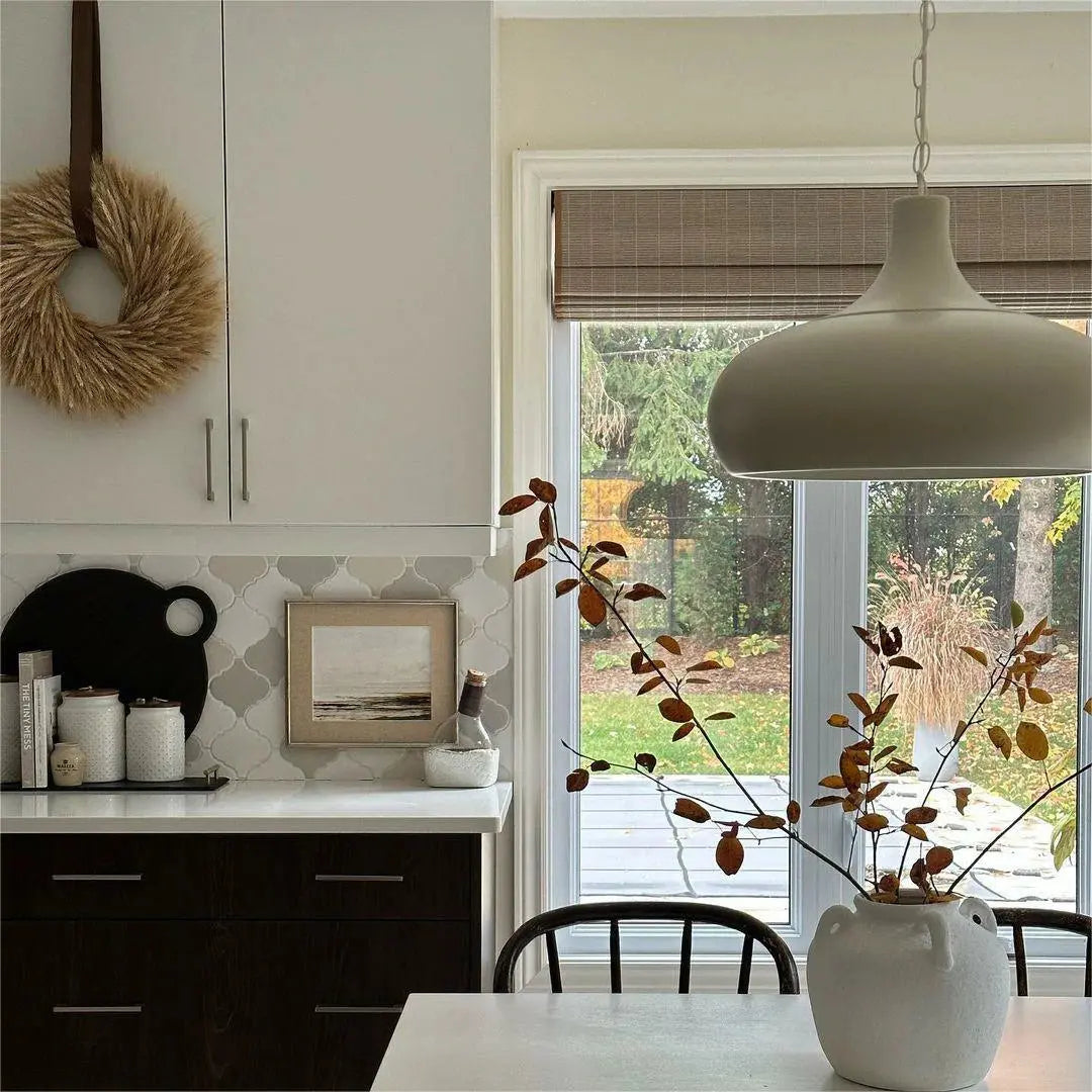 Gray Brown Natural Flax Inside Mounted Bamboo Woven Shade