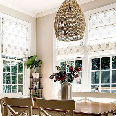 Stefana Silber Printed Cordless Roman Shade -TWOPAGES