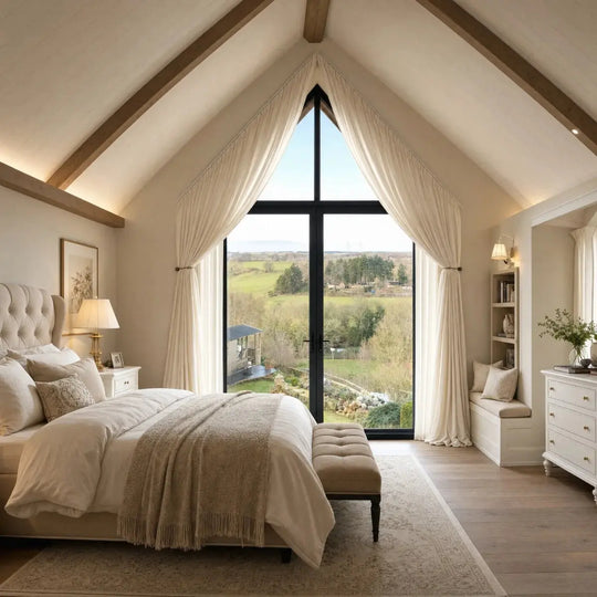 Custom Arch and Triangle Window Curtain &amp; Track Solution- -TWOPAGES
