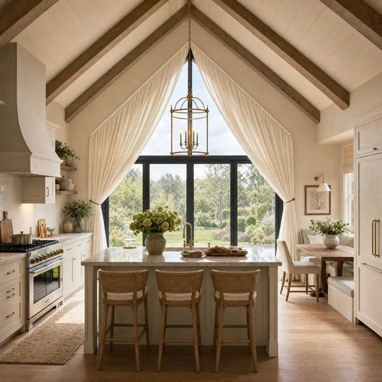 Custom Arch and Triangle Window Curtain &amp; Track Solution- -TWOPAGES