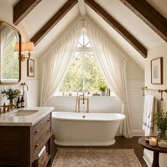 Custom Arch and Triangle Window Curtain &amp; Track Solution- -TWOPAGES