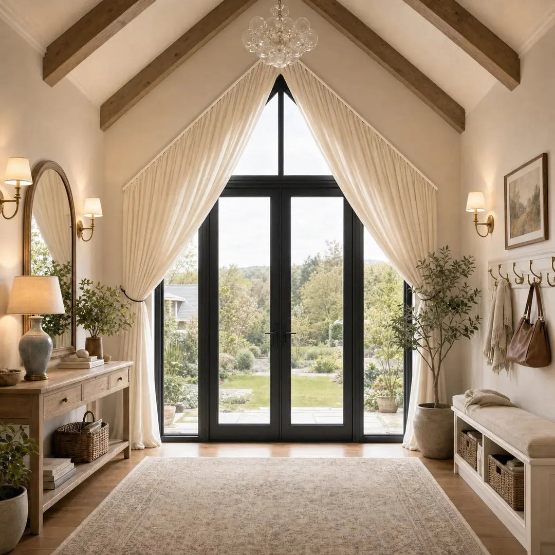 Custom Arch and Triangle Window Curtain &amp; Track Solution- -TWOPAGES