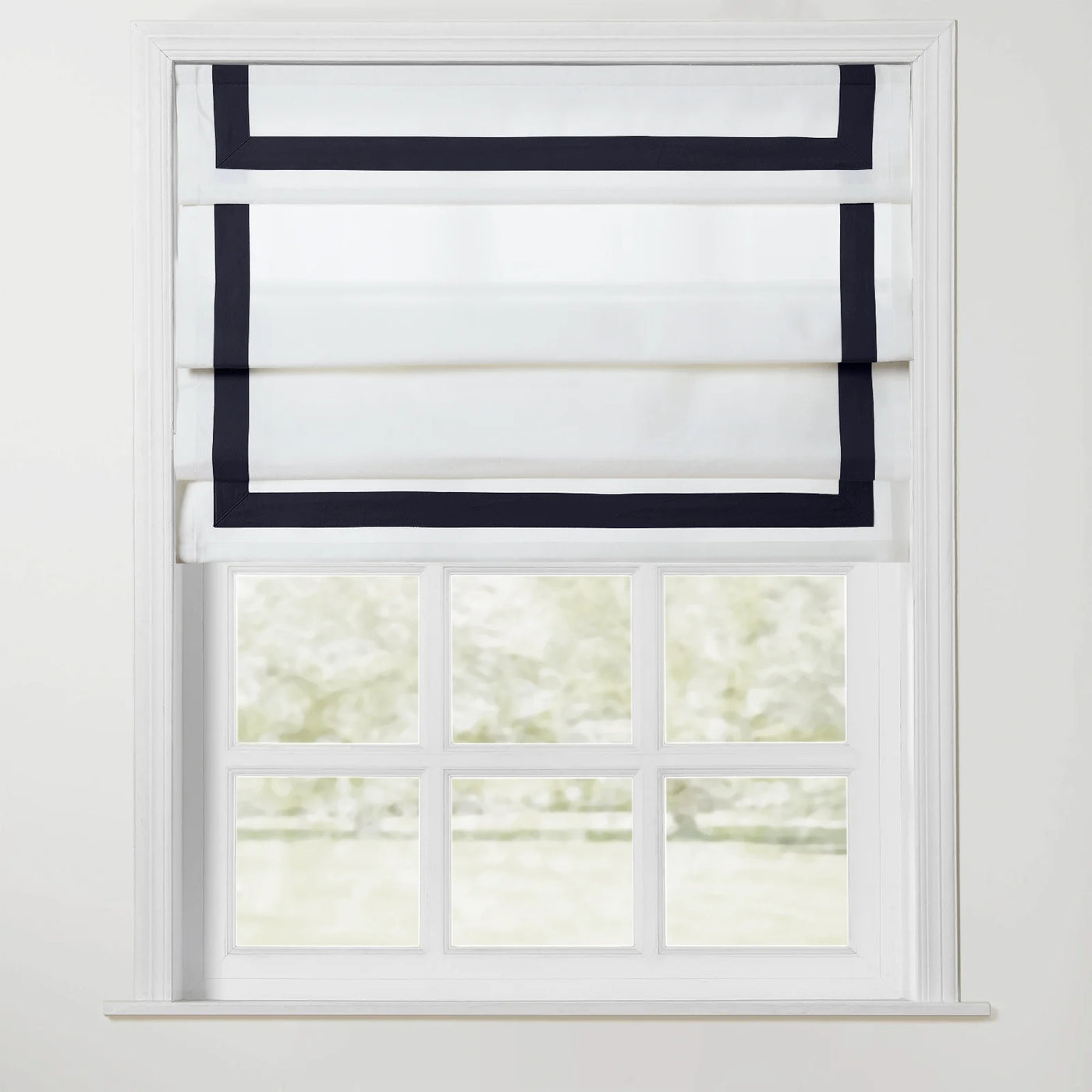 Tyrone Cordless Roman Shade with Border TWOPAGES