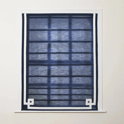 Tyrone Cordless Roman Shade with Border -TWOPAGES