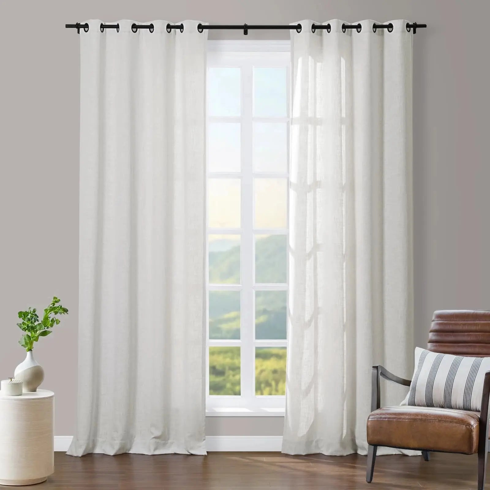 Tia White Pure Luxury Linen Curtain | Twopages Curtains