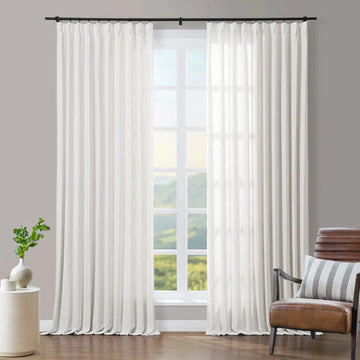 Tia Linen Blend Curtain Drapery Pleated TWOPAGES