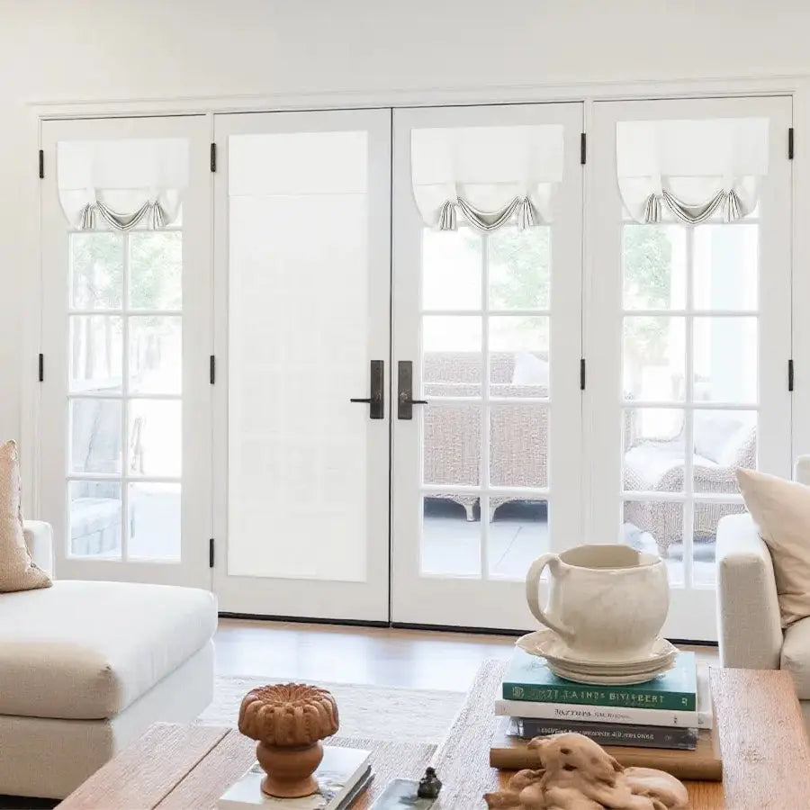 Custom Tie Up Shades for French Door -TWOPAGES CURTAINS