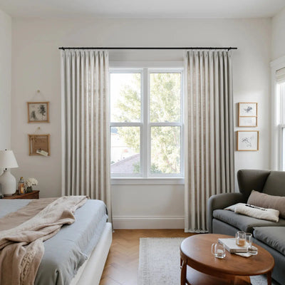 Reid Herringbone Curtain Pleated -TWOPAGES
