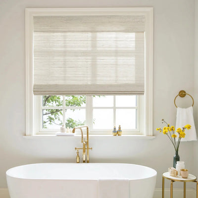 Natural Ramie Bamboo Woven Shade - Wall White TWOPAGES CURTAINS