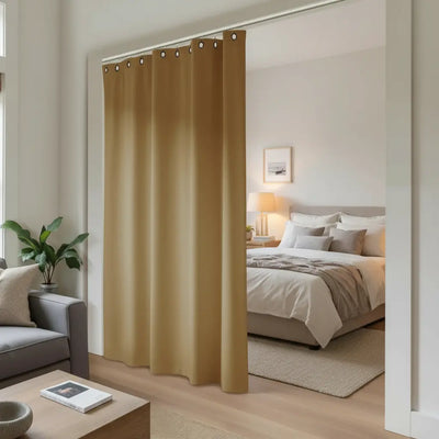Atlanta Room Divider Blackout Curtain with Ceiling Track Kit- -TWOPAGES