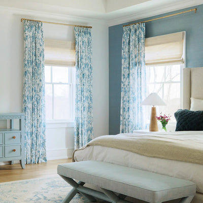 Holly Floral Pattern Boho Style Curtain Pleated -TWOPAGES