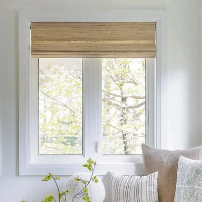 Natural Ramie Bamboo Woven Shade - Beige -TWOPAGES CURTAINS