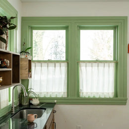 Custom Cafe Curtains Pleated- -TWOPAGES