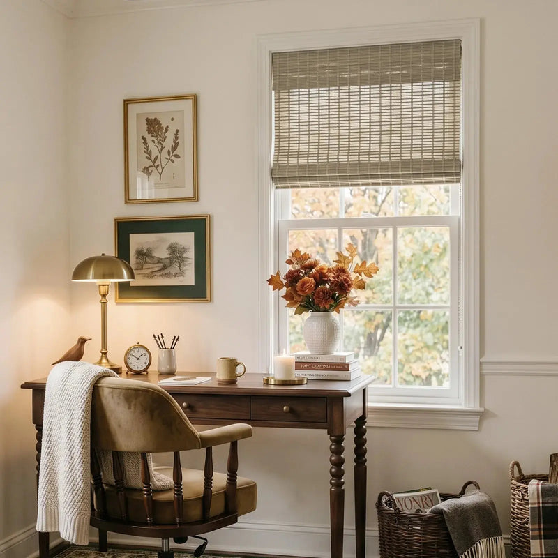 Rae Natural Ramie Jute Woven Wood Shades - Series W- -TWOPAGES CURTAINS