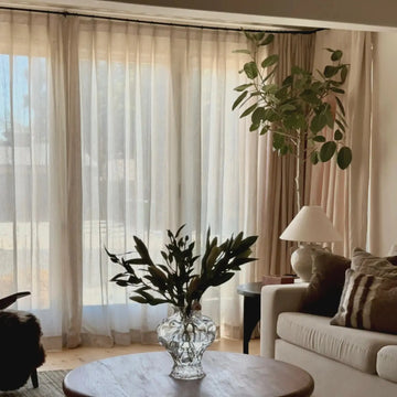 Joy 100% European Flax Linen Sheer Curtain Pleated- -TWOPAGES