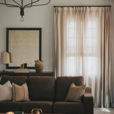 Joy 100% European Flax Linen Sheer Curtain Pleated -TWOPAGES
