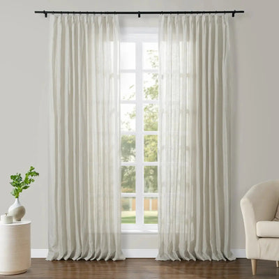 Joy 100% Linen Sheer Curtain Pleated TWOPAGES