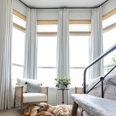 Liz Linen Ready Made Privacy Curtains Pinch Pleat Unlined -TWOPAGES