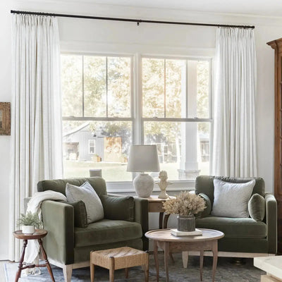 Liz Linen Ready Made Curtains Pinch Pleat Unlined -TWOPAGES