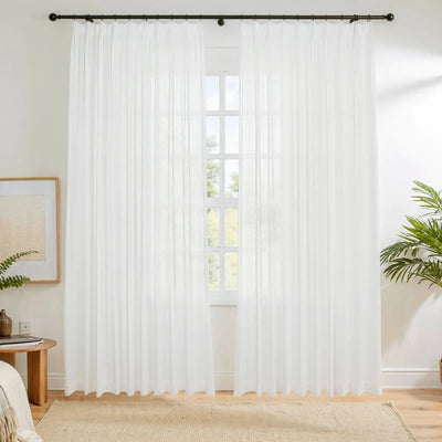 Bella Scratch Resistant Pet-Friendly Sheer Curtain Pleated -TWOPAGES CURTAINS